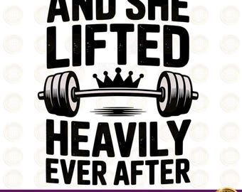 Muscle Mommy Shirt Png, And She Lifted Heavily Ever After Gym Sublimation, Women's Gym Sweatshirt, Cute Fitness Shirts, Gym Gifts For Women