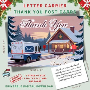 Cottage and Mail Truck Briefträger Danke Postkarten, LLV Briefträger Danke Postkarten, Postkarten, Briefträger