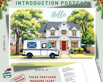 Mail Carrier Introduction Postcards, Intro, Welcome to the Neighborhood,Introduce New Letter Carrier Postcards,New Resident  postal Postcard