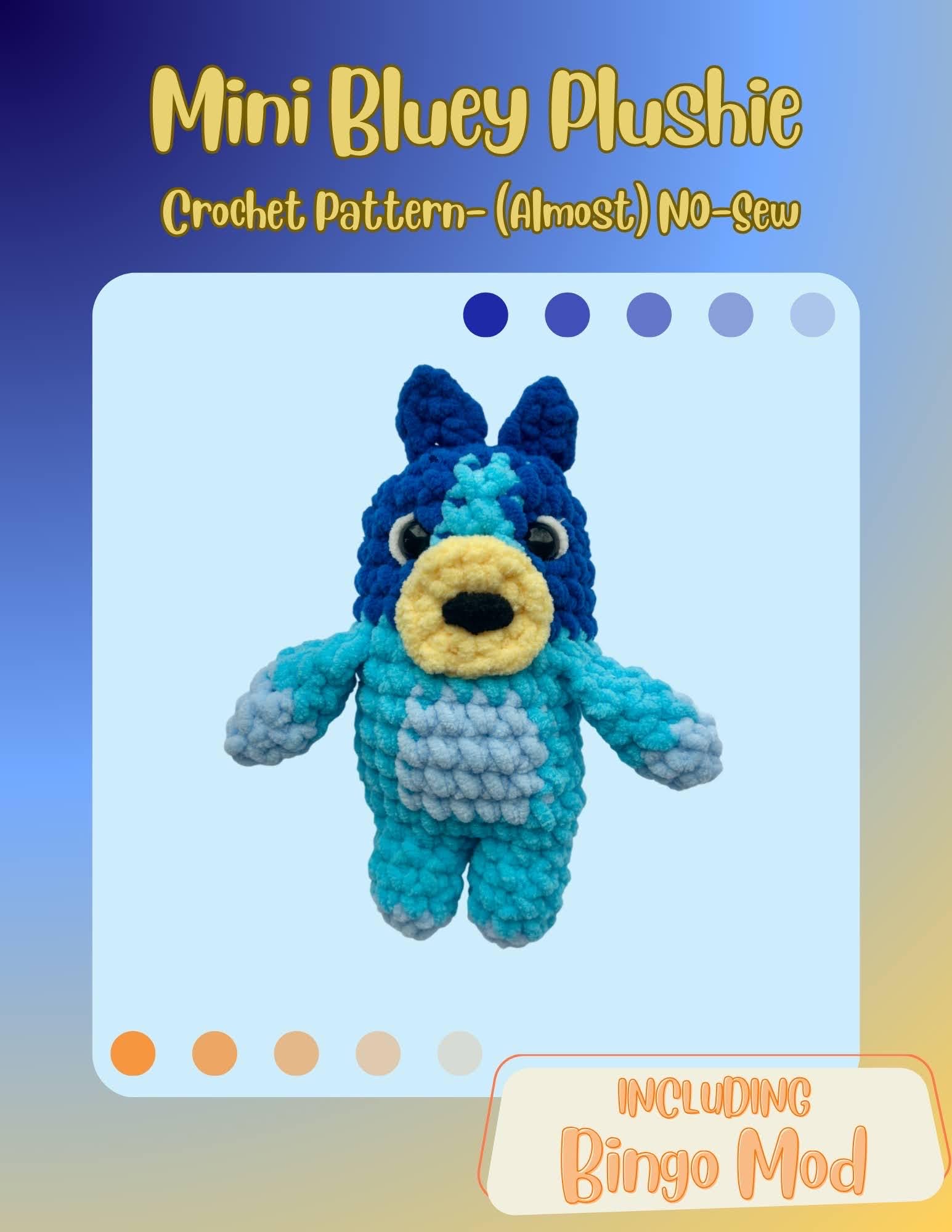 Mini Bluey and Bingo Crochet Pattern