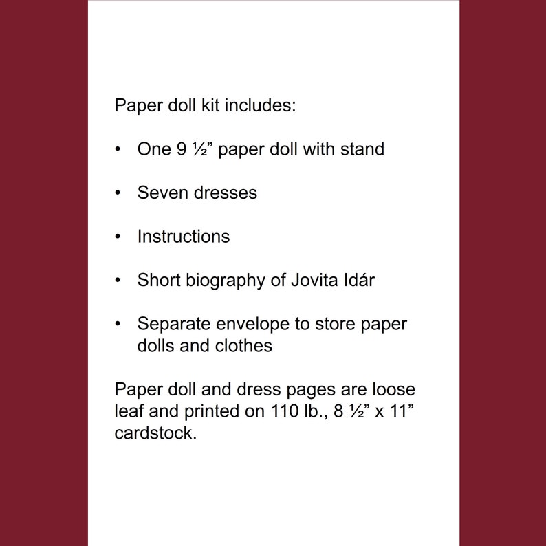 Activist Jovita Idár Paper Doll Kit and Paper Doll Dresses Womens Rights Latina Women In History Important Women Gift image 4