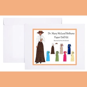 Dr. Mary McLeod Bethune Paper Doll Kit US Educator Paper Doll Dresses Woman HBCU Black Women in History Important Women Gift Black History image 3