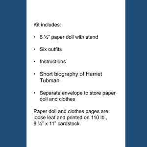 Harriet Tubman Paper Doll Kit image 5