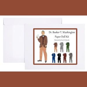 Dr. Booker T. Washington Paper Doll Kit US Author and Educator Paper Doll HBCU Black Men in History Important Gift Black History image 3