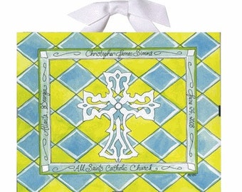 Baptism / Christening Gift - Green, Yellow and Blue