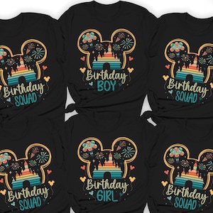 Custom Disney Castle Birthday Shirt, Disney Birthday T-shirt, Disney Birthday Girl Tee, Disneyland Shirt, Disney Trip Shirts, Birthday Squad