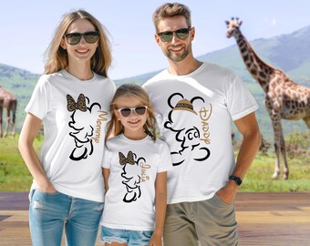 Personalized Mickey Minnie Disney Safari Shirts, Custom Animal Kingdom Shirt, Disney Family Shirt, Disneyworld Safari Shirt, Minnie Sketch