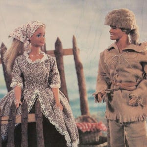 Patrón de ropa para muñeca Barbie vintage de los años 90: Pareja de la Frontera Colonial (Descargar PDF)