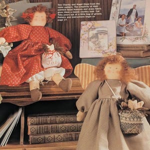 Patrón de costura vintage para muñeca ángel: Ángel Hope, Gato Toby (1992) (Descarga instantánea en PDF)
