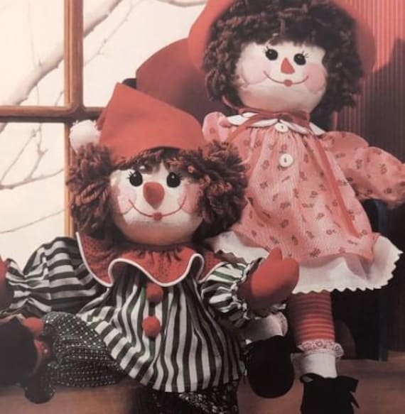 Vintage Raggedy Girl Clown Boy Doll Pattern: DIY Christmas Gifts