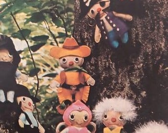 Patrones de costura para muñecas Pixie vintage: Manualidades de los años 80 (Descarga digital)