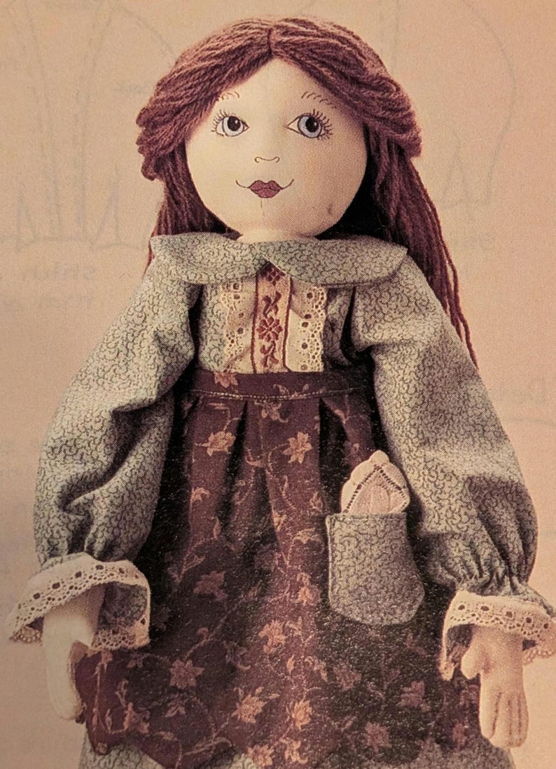 Vintage Stoffpuppe Muster: Clever Cassie 18"Puppe mit Püppchen (PDF Download) Bild 1