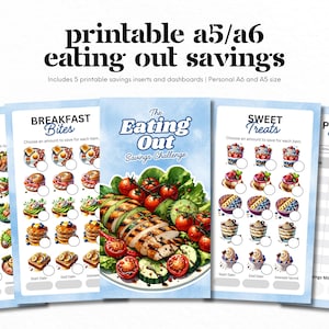 Beim Essen im Supermarkt Sparpaket: Druckbare A5/A6-Einsätze (PDF-Download)