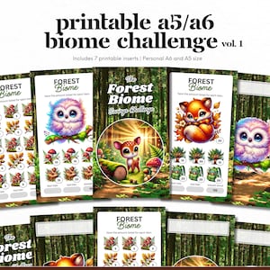 Biome Spar-Challenge zum Ausdrucken: A5/A6 Einlagen für die Heftmappe (PDF-Download)