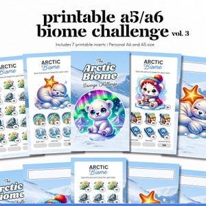 Biome Spar-Challenge zum Ausdrucken: A5/A6 Einlagen für die Heftmappe (PDF-Download)
