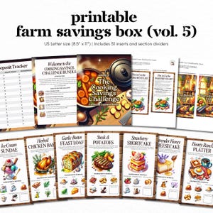 Druckbare A6 Farm Spares Challenge Bundle 5, A6 Bargeld Umschlag Spareinlage, Sparing Challenge Box, Low Income Challenge, Bargeldfüllung