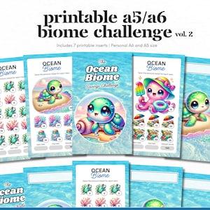 Biome Spar-Challenge zum Ausdrucken: A5/A6 Einlagen für die Heftmappe (PDF-Download)