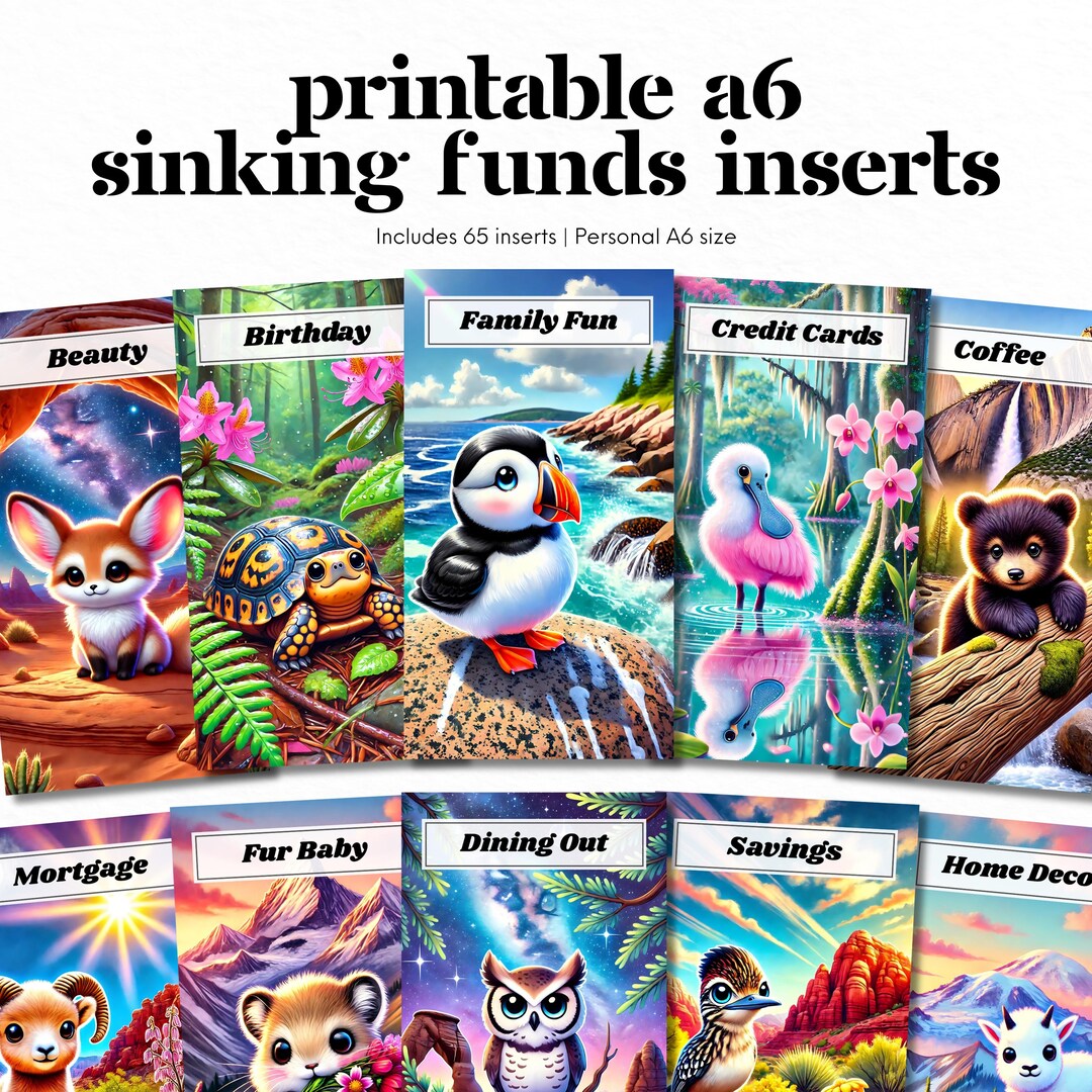 Printable A6 Sinking Funds Dashboard Insert Bundle, Cash Stuffing ...