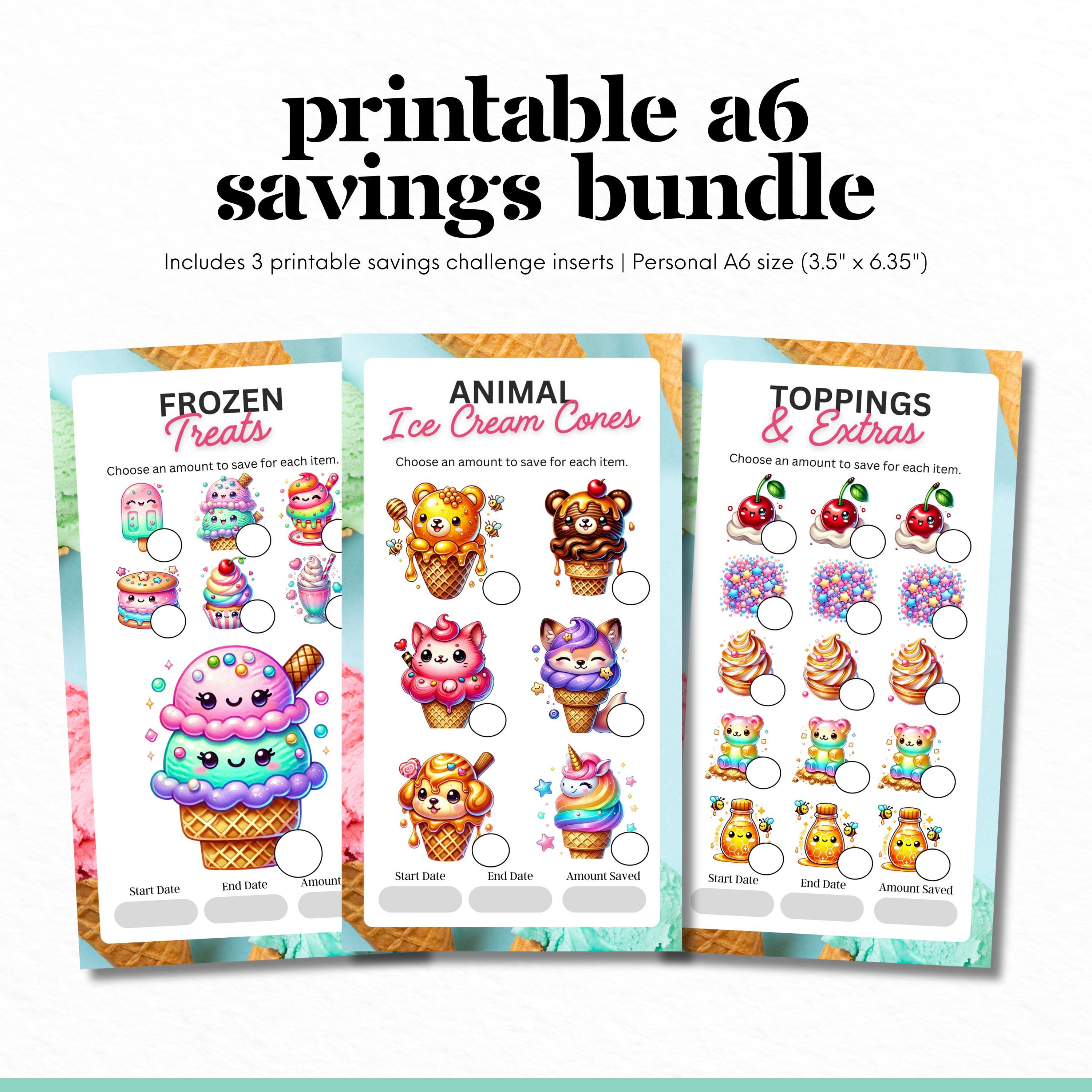 Printable A6 Savings Challenge Bundle, Cash Envelope Challenge Insert, Budget Tracker, A6 Savings Insert, Low Income Challenge Insert
