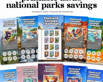 National Parks Savings Challenge, A5 A6 Budget Binder Inserts (PDF Download)