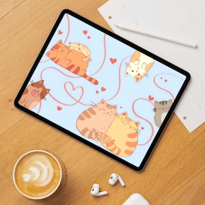 Digitaler Download von niedlichen Katzen-Hintergrundbildern für Desktop, iPad, Handy und Computer