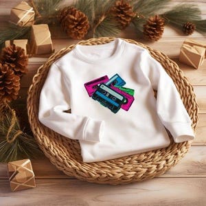 Vintage Cassette Tape PNG Design – Retro 80s Music Clipart for Sublimation, T-Shirts, Mugs & More – 14x14 in, 300 DPI Digital File