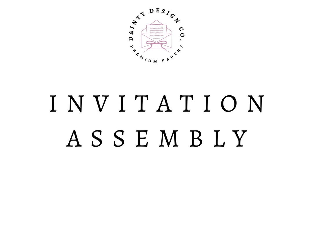 Dainty Design Co. Wedding Invitation Assembly Service - Etsy