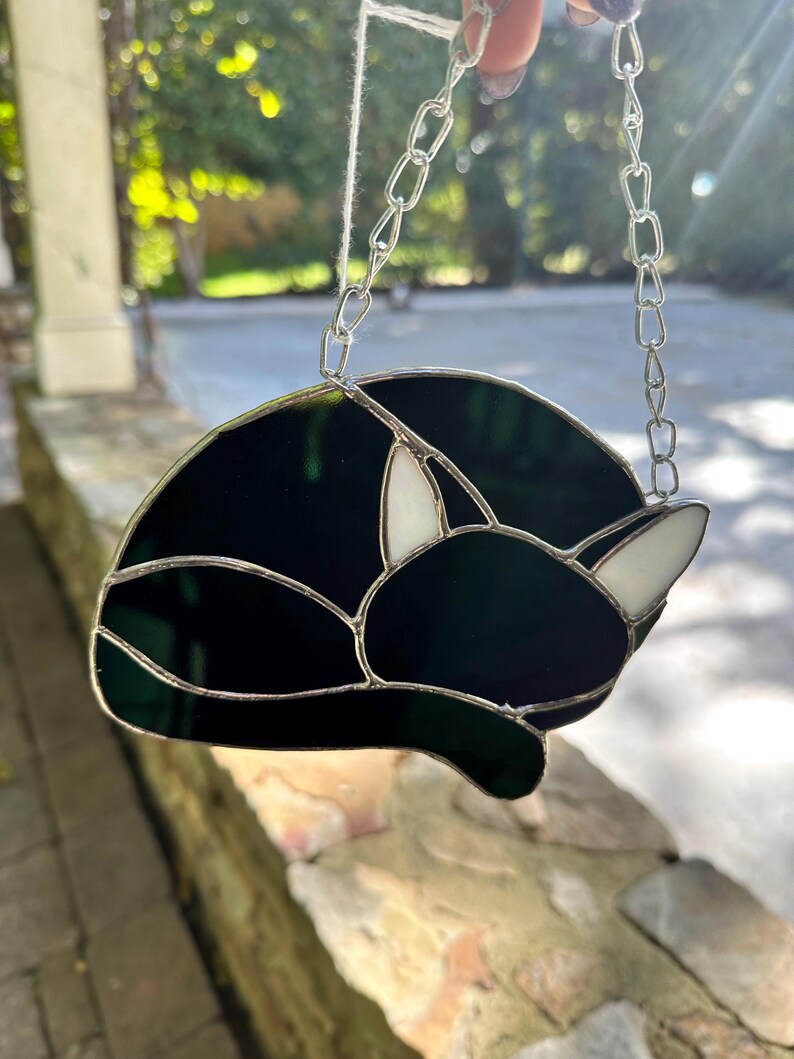 Sleepy Cat Stained Glass Pattern - Beginner Friendly! - Etsy