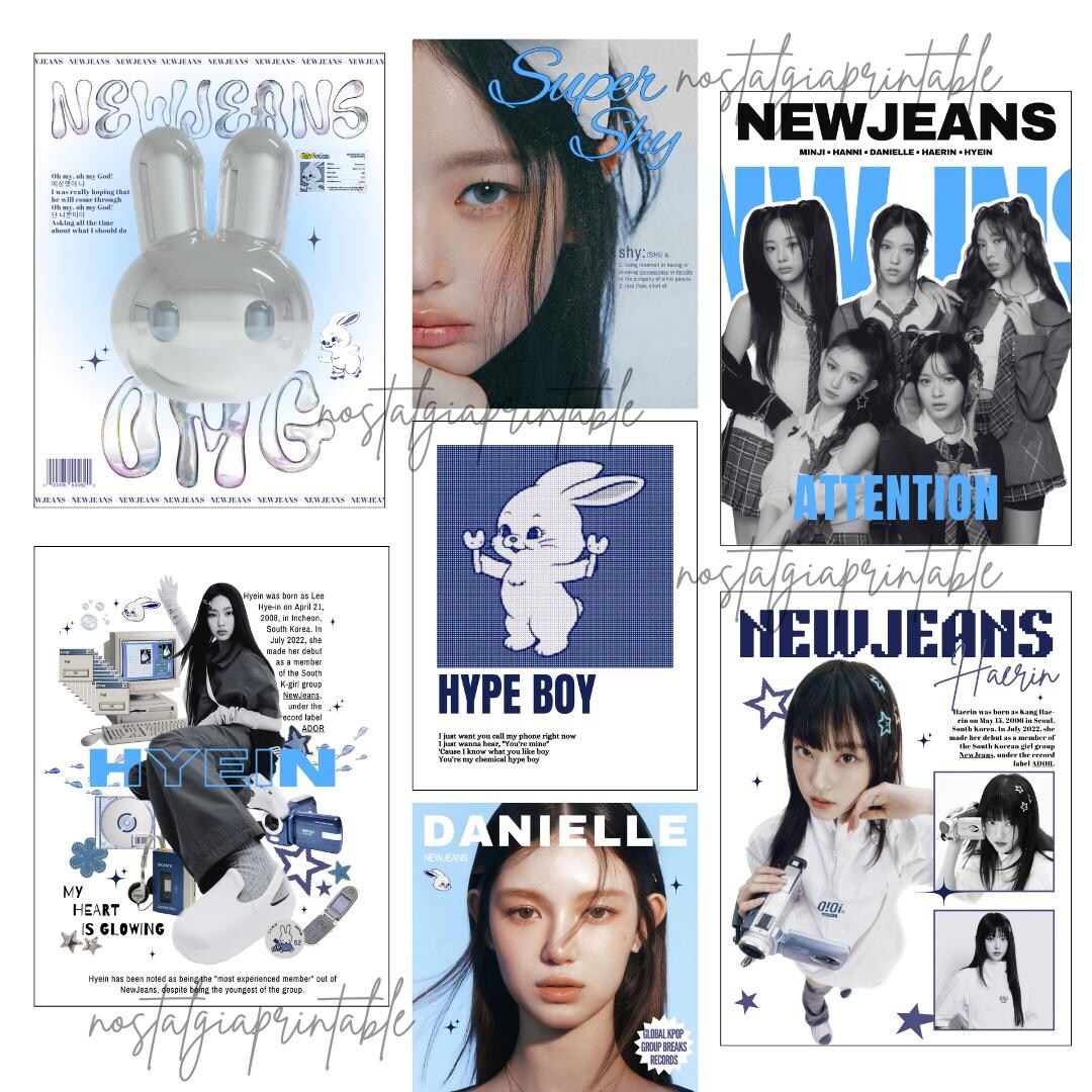 Newjeans Art Poster Prints (10 JPGS) | Aesthetic Kpop Room Decor 