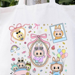 Labubu Tote Bag, Monster Labubu Bag, Birthday Tote Bag, Cute Labubu Gift, Birthday Princess Bag, Woman Tote Bag, Gift For Girls, Labubu Gift