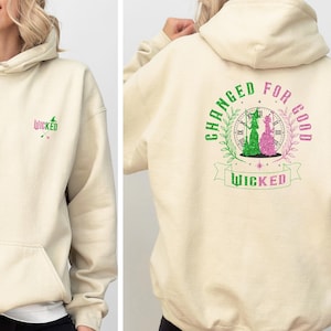 Wicked Sweatshirt, Glinda Hoodie, Elphaba Sweatshirt, Wicked 2 Sides Wear, Changed For Good Wear, Faux Glitter Wear, Glinda Kids Wear