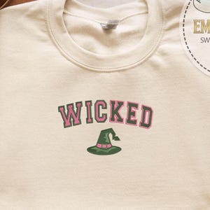 Embroidery Wicked Sweatshirt, Embroidered Elphaba Hoodie, Witch Hat Sweatshirt, Wicked Woman Wear, Wicked Kid Apparel, Morrible Sweatshirt