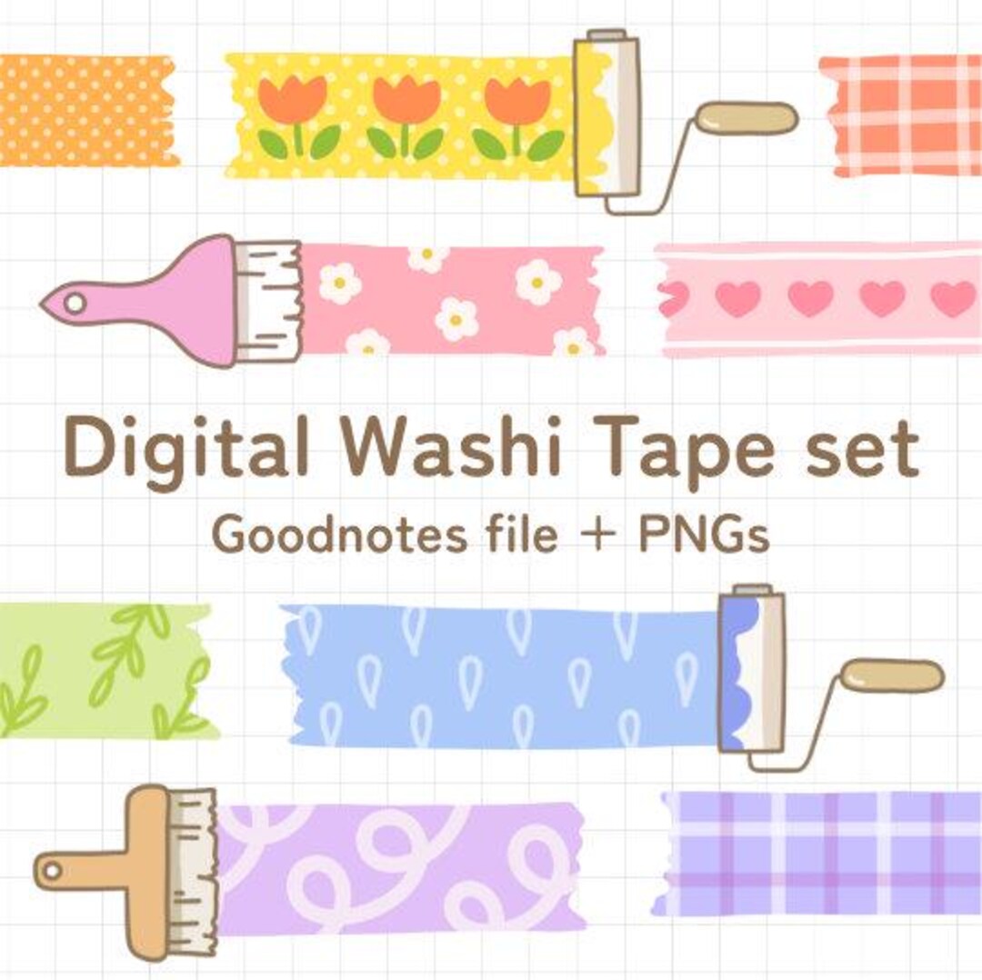 Digital Washi Tape Set | 31 Digital Stickers - 11 Washi Tapes & 20 ...