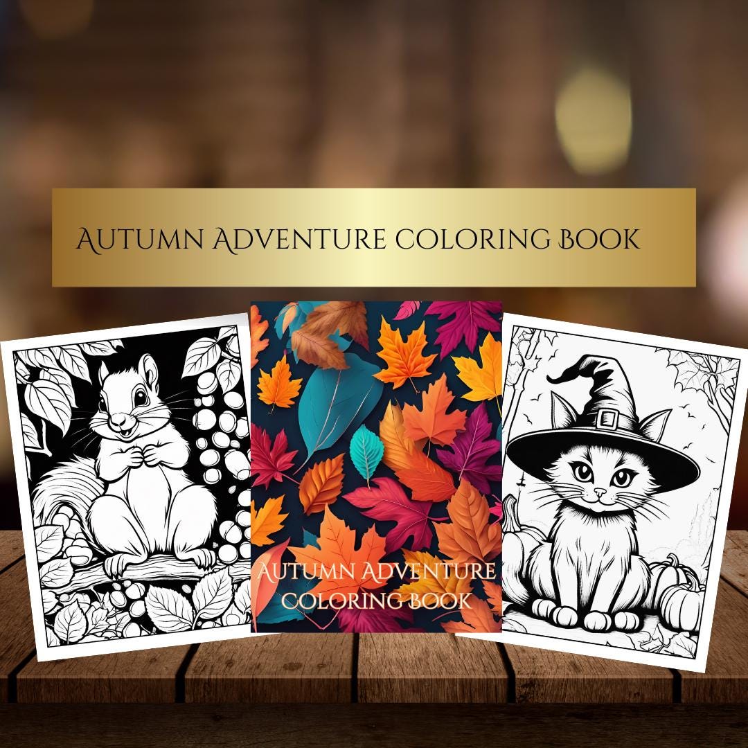 Fall Coloring Book: 25 Autumn Designs for Relaxation (PDF) - Etsy