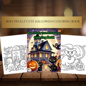 Cute Halloween Coloring Book| Halloween Printable Pages| Kids, Teens, and Adults| Ghosts| Pumpkins|Digital Download