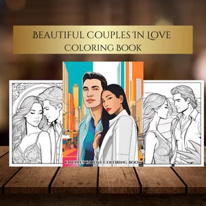 Romantic Couples Coloring Pages | Digital Download | Couples in Love Coloring Book | Valentine&#39;s Day Gift | Anniversary Gift for Him & Her