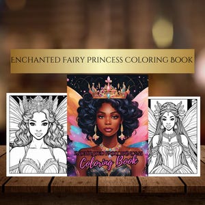 African American Fairy Coloring Book| Magical Printable Coloring Pages|- Instant Download Fantasy Art| Enchanted Coloring Pages