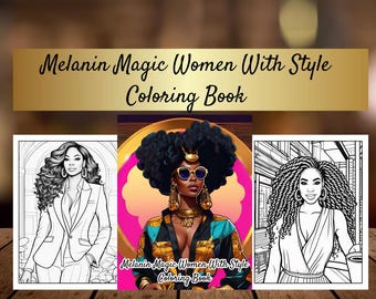 Stylish Black Women Coloring Book: Fashion & Relaxation (Digital Download)