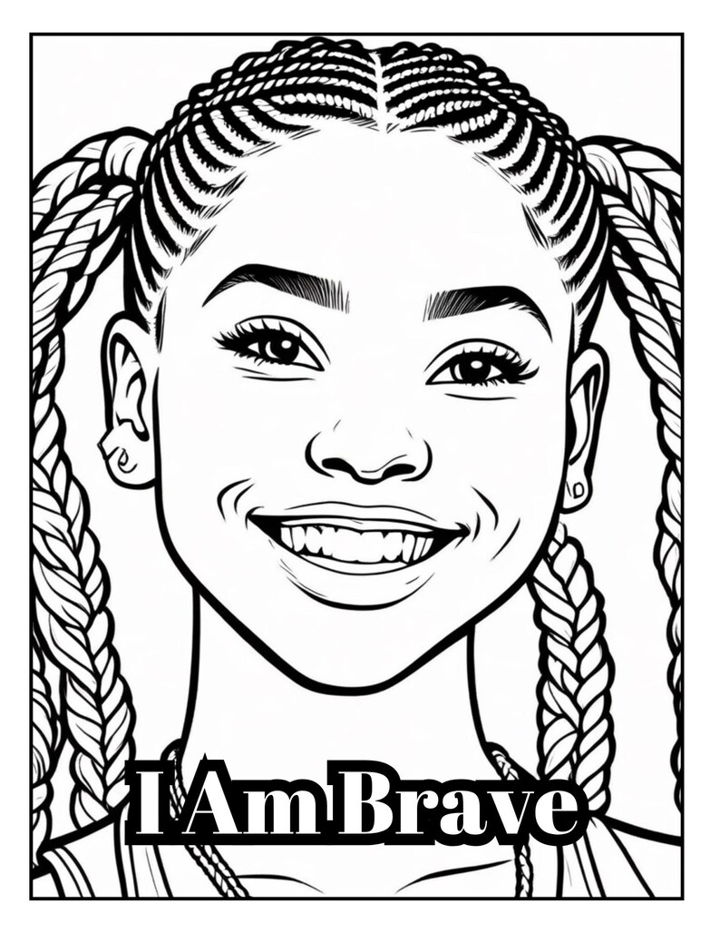 Affirmation Coloring Pages for Black Teen Girls: Self-love ...