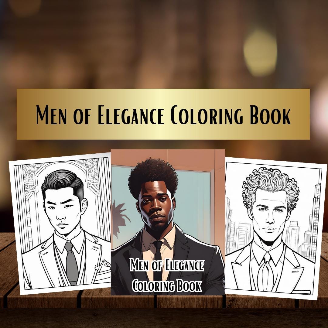 Men in Suits Coloring Book: Elegant Fashion Illustrations (digital ...