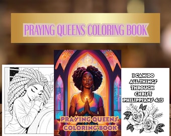 Praying Black Women Coloring Book: Christian Scriptures (Digital Download, PDF)