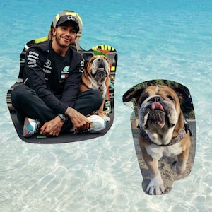 Lewis Hamilton and Roscoe Hamilton Die-Cut Vinyl Sticker | F1 Formula 1 | Mercedes Ferrari Mclaren Red Bull | Journal Laptop Decal Sticker