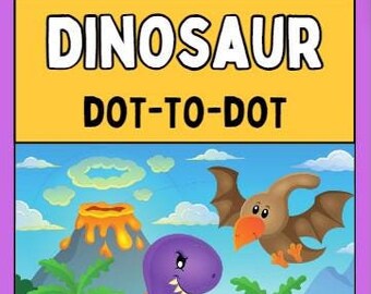 Dinosaur Dot-to-Dot Coloring Book, Perfect for Preschool & Kindergarten Fun and Education,15 prinable worksheets, PDF /Instant Download