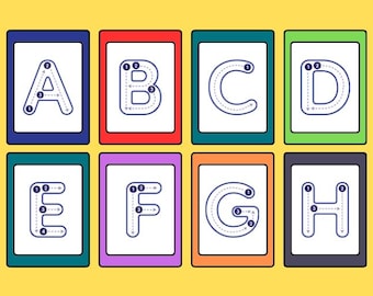 Alphabet Tracing Capital Letter Flashcards, Letter Tracing Flashcards,Montessori Printables, Homeschool Preschool Kindergarten, PDF File