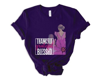 Thanksgiving Mother & Daughter Shirt - Mothers Day Gift -Purple Flower Thanksgiving Tee - Heartwarming Mother's Day Outfit-Family Love Shirt