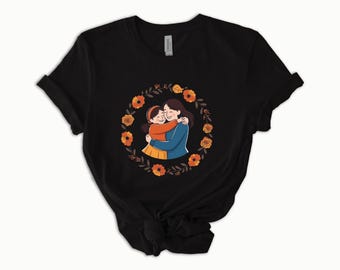 Thanksgiving Floral Ring Shirt-Thanksgiving Family Love Tee - Thanksgiving Shirt - Mother Daughter Cute Shirt,Mothers day gift, gift for mom