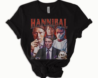 Hannibal Shirt, Vintage Style Hannibal Lecter T-Shirt, Horror Bryan Fuller shirt,  Hannibal Bootleg Shirt, The Silence of the Lambs