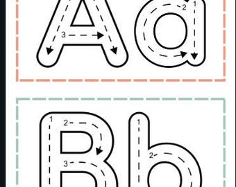 ABC Coloring Book, Alphabet Tracing Cards Worksheets, Alphabet Tracing Cards, Alphabet Flashcards, Preschool Homeschooling, Printables