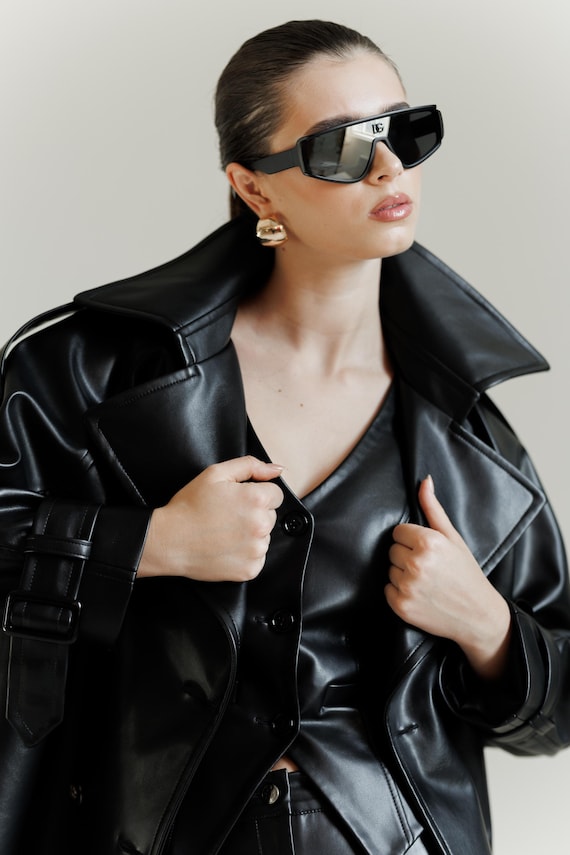 レザージャケット・コート Black Buckle Belt Leather Jacket Alexander Wang Black Belted Leather Jacket Alexander Wang