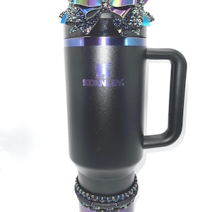 Stanley Tumbler Black Chroma Boot Topper - Cup Friendship Bracelet Stack Straw Bow